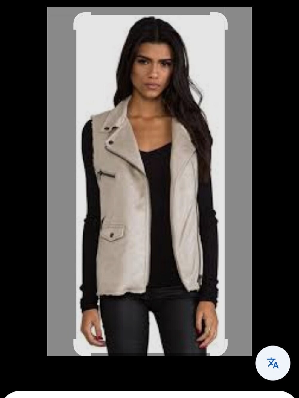 Sanctuary Tan Faux Suede Leather Vest with Zipper Details, Size Large - Picture 9 of 9
